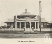 <span class="caption-caption">Customs House, Mackay</span>, c1908. <br />Postcard folder by <span class="caption-publisher">GC Wood</span>, collection of <span class="caption-contributor">John Young</span>.