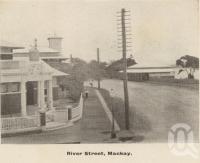 <span class="caption-caption">River Street Mackay</span>, c1908. <br />Postcard folder by <span class="caption-publisher">GC Wood</span>, collection of <span class="caption-contributor">John Young</span>.