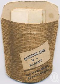 <span class="caption-caption">Queensland in a basket</span>, c1900. <br />Postcard, collection of <span class="caption-contributor">Centre for the Government of Queensland MS</span>.