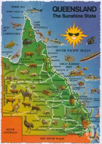 <span class="caption-caption">Queensland The Sunshine State</span>, 1973. <br />Postcard, collection of <span class="caption-contributor">Centre for the Government of Queensland</span>.