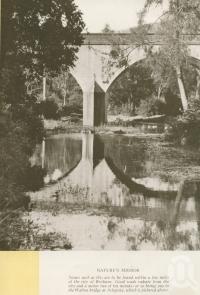<span class="caption-caption">Walton bridge at The Gap</span>. <br />From <span class="caption-book">Brisbane, Australia's Sunshine City, Souvenir Commemorating the Visit of HRH The Dule of Gloucester</span>, <span class="caption-creator">Brisbane City Council</span>, Brisbane, 1934, collection of <span class="caption-contributor">Centre for the Government of Queensland</span>.
