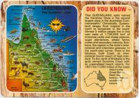 <span class="caption-caption">Map of Queensland</span>, c1970-2000. <br />Postcard, collection of <span class="caption-contributor">Murray Views Collection</span>.