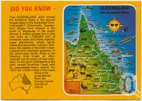 <span class="caption-caption">Map of Queensland</span>, c1970-2000. <br />Postcard, collection of <span class="caption-contributor">Murray Views Collection</span>.
